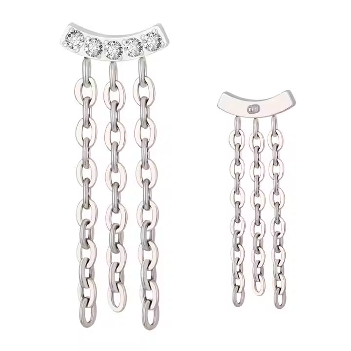 Mini Cluster 5 Cz Con Cadenas ASTM F-136