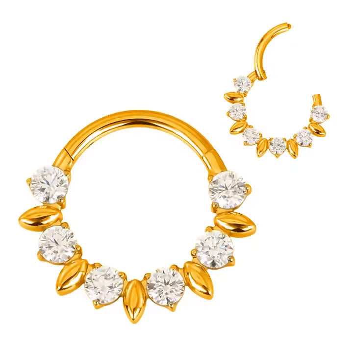 Clicker Dorado Zircon y Almendras Dorado ASTM F-136