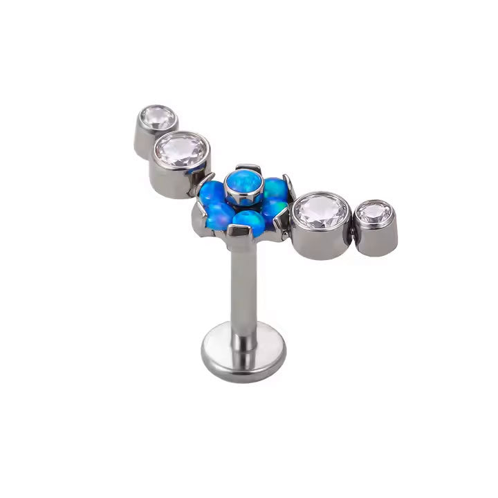 Cluster Flor Opalo Azul ASTM F-136