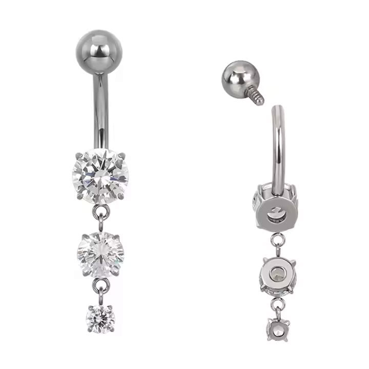 Navel Colgante 2 Zircon ASTM F-136