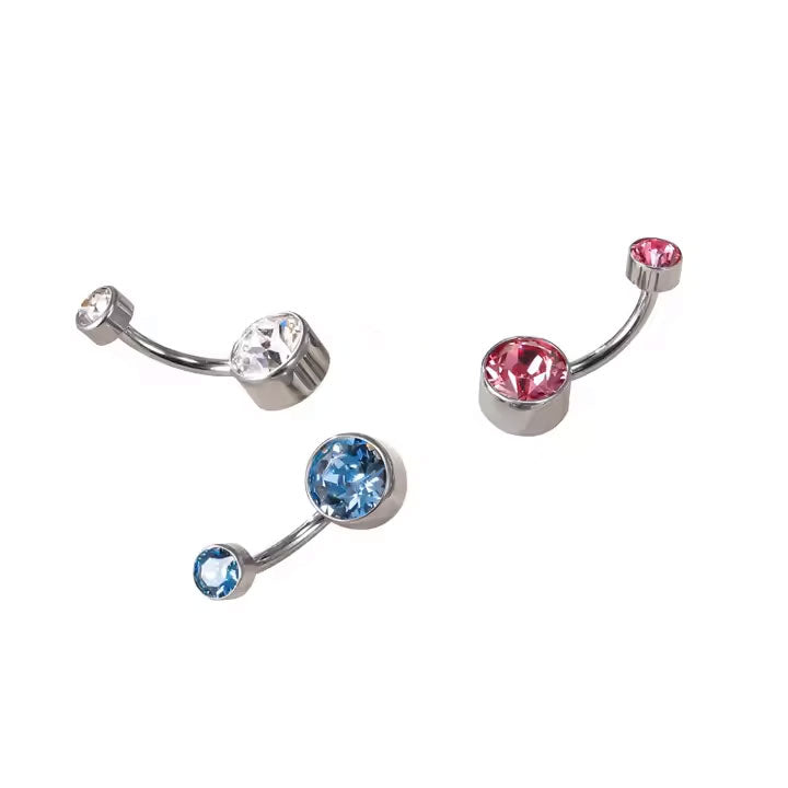 Navel Doble CZ Titanio ASTM F-136