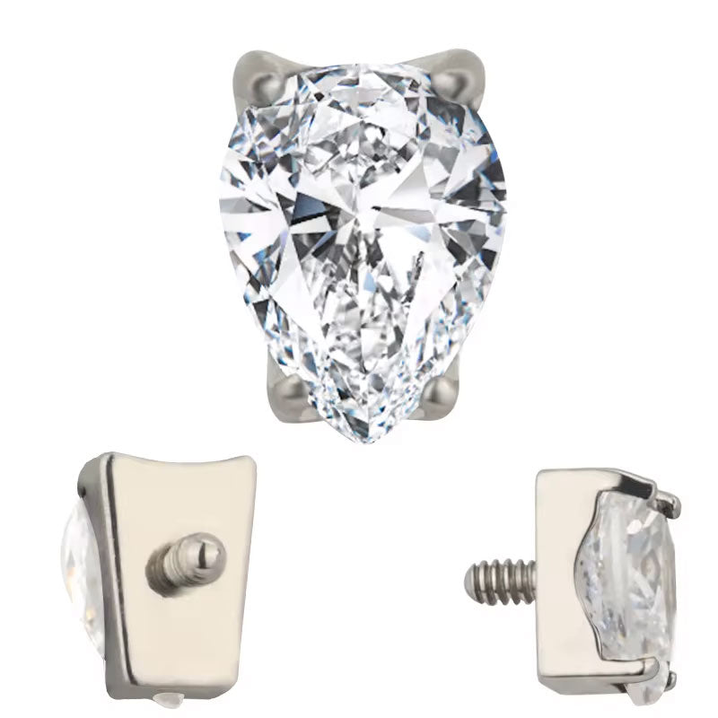 Pera Blanca Prong Set Titanio ASTM F-136