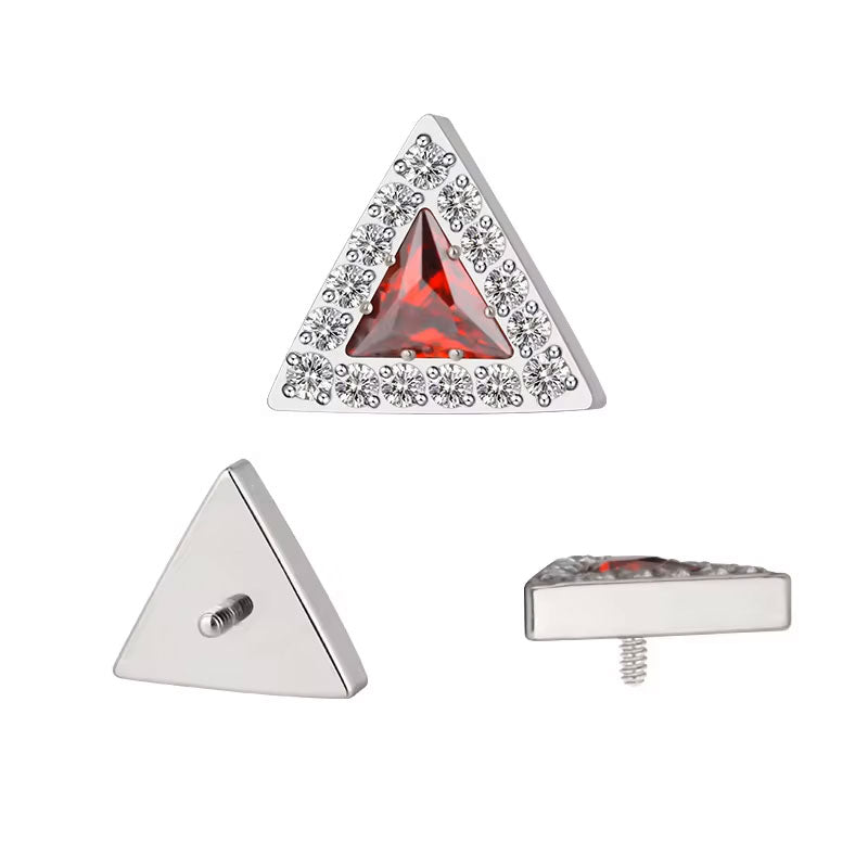 Triángulo + 14 Cz Rojo Titanio ASTM F-136