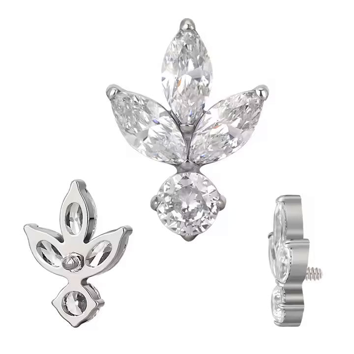 Triple Marquise + Cz ASTM F-136