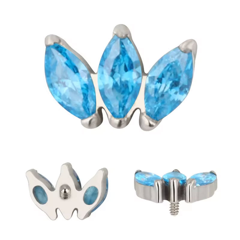 Marquise de 3 Hojas Celeste Titanio ASTM F-136