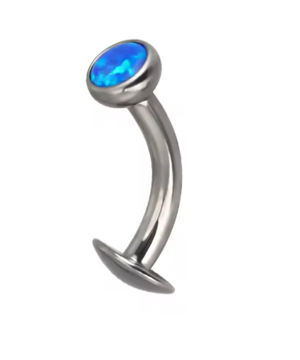 Piercing para Ombligo Flotante con opalo Azul