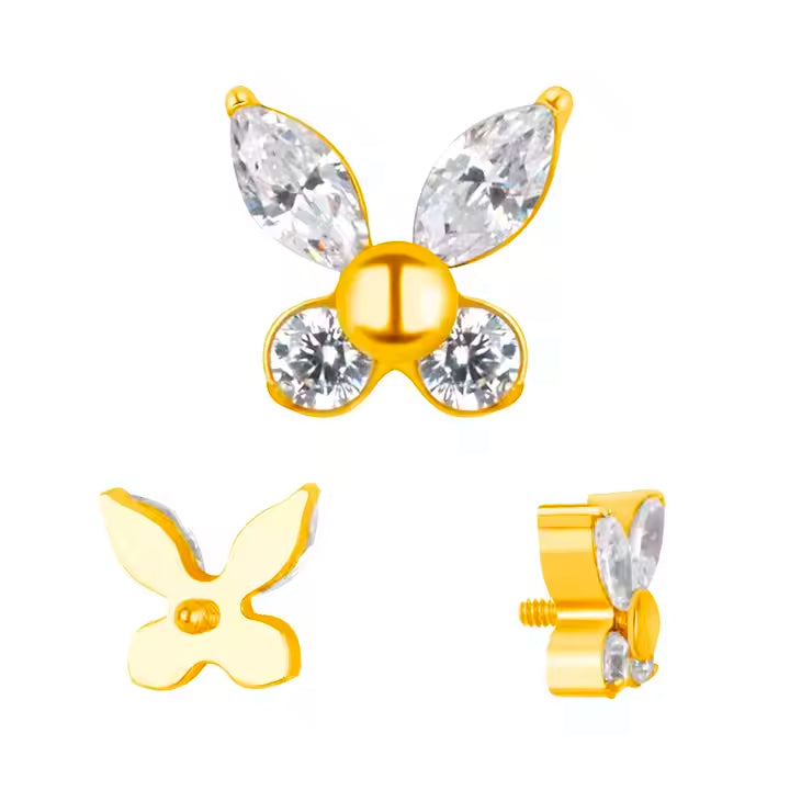 Mariposa Oro Pvd ASTM F-136