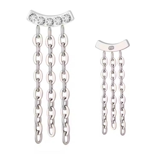 Mini Cluster 5 Cz Con Cadenas ASTM F-136