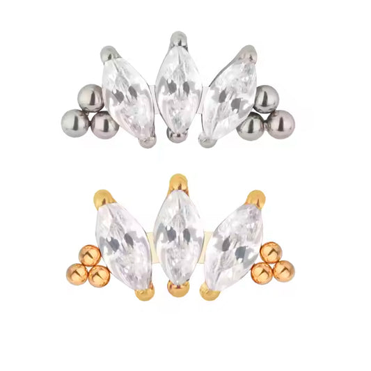 Mini Cluster Marquise Filigranas ASTM F-136