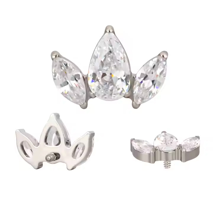 Mini Cluster Marquise Con Pera ASTM F-136