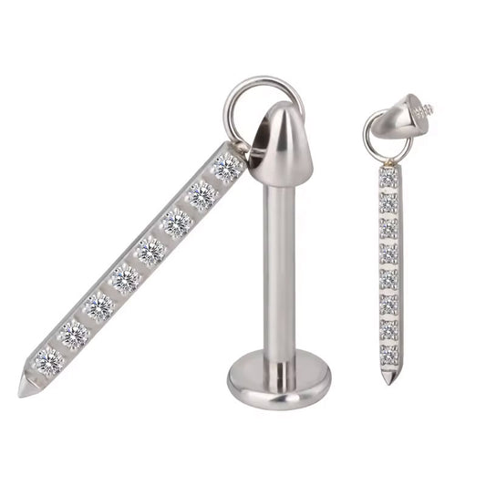 Piercing Barra Colgante 8 Cz Titanio ASTM F-136