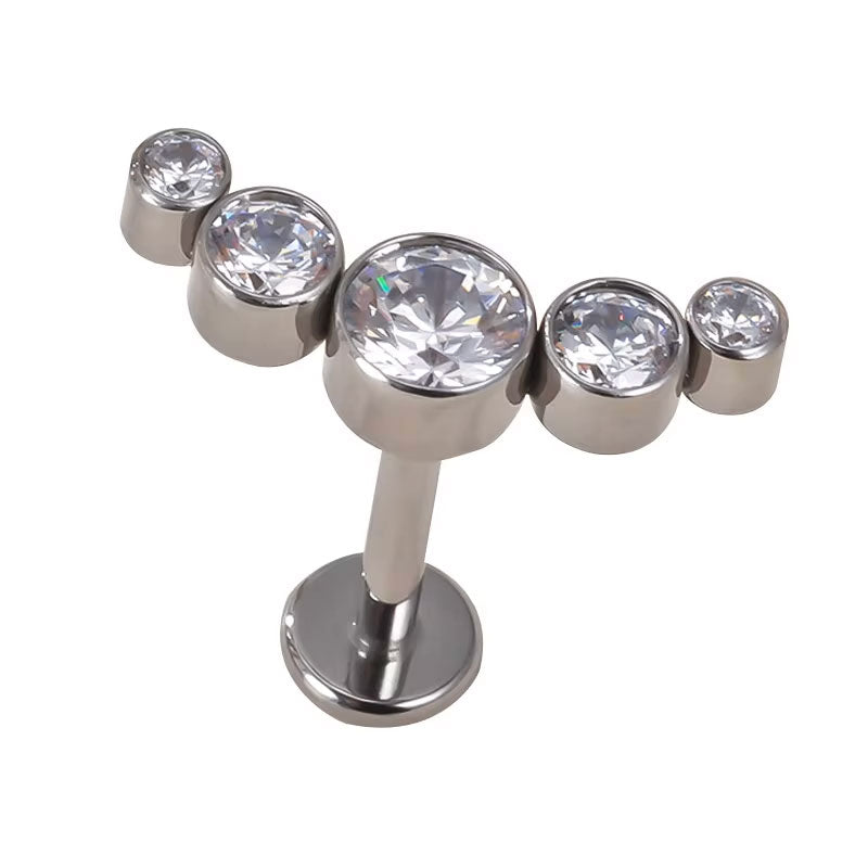 Cluster Cz Blanco Titanio ASTM F-136