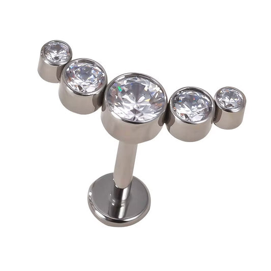 Cluster Cz Blanco Titanio ASTM F-136