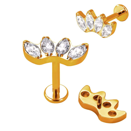 Marquise 4 Hojas Dorado Titanio ASTM F-136