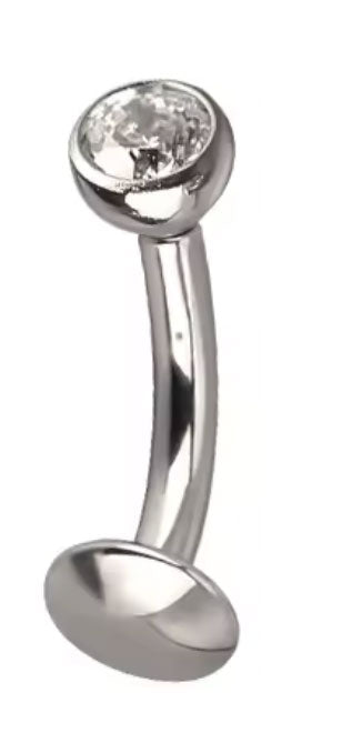 Piercing para Ombligo Flotante Zircon Blanco