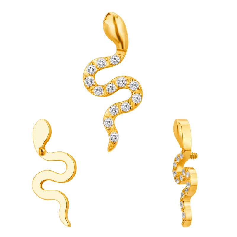 Piercing Serpiente Dorada Cz