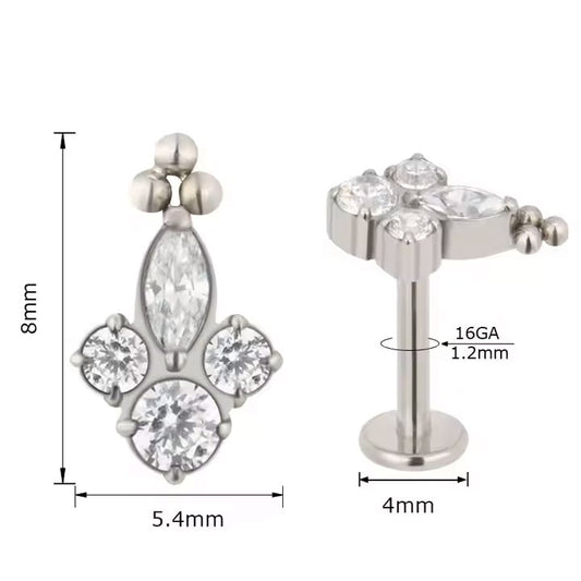 Top Marquise Cz Triball ASTM F-136