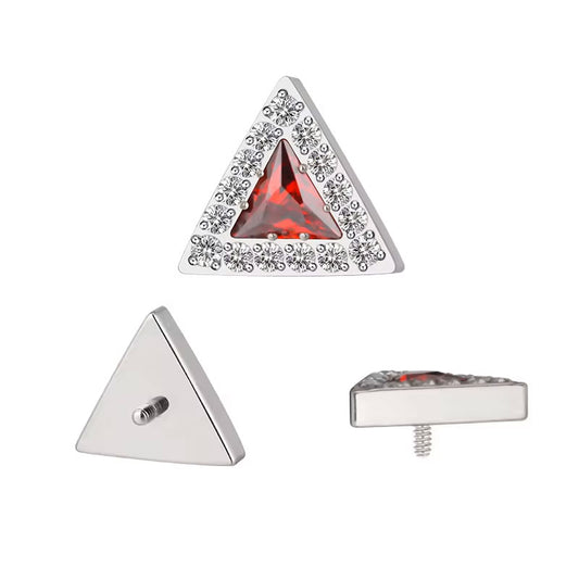 Triángulo + 14 Cz Rojo Titanio ASTM F-136