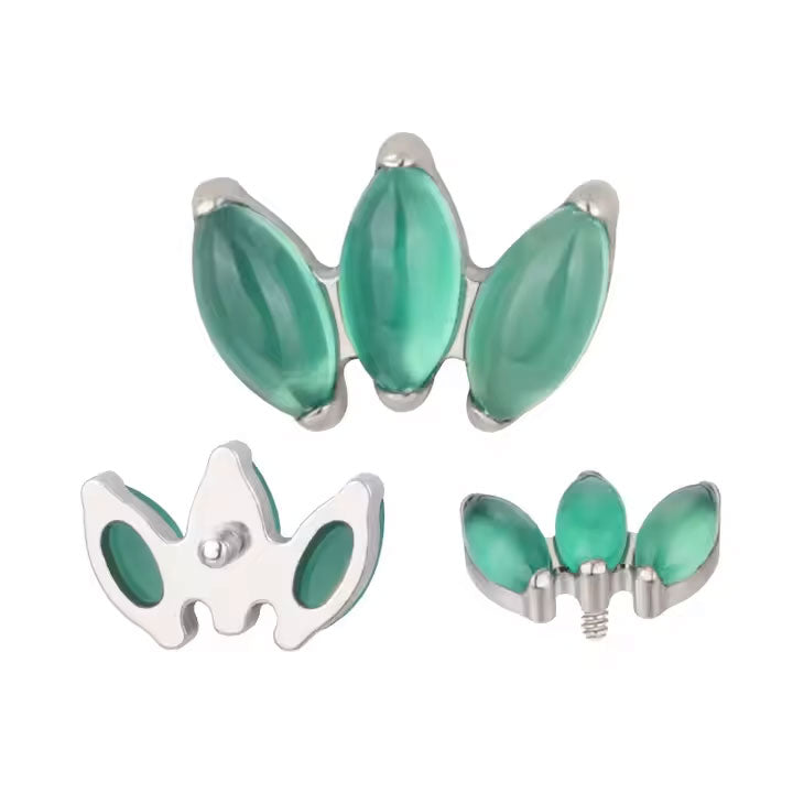 Triple Marquise Onix Verde ASTM F-136